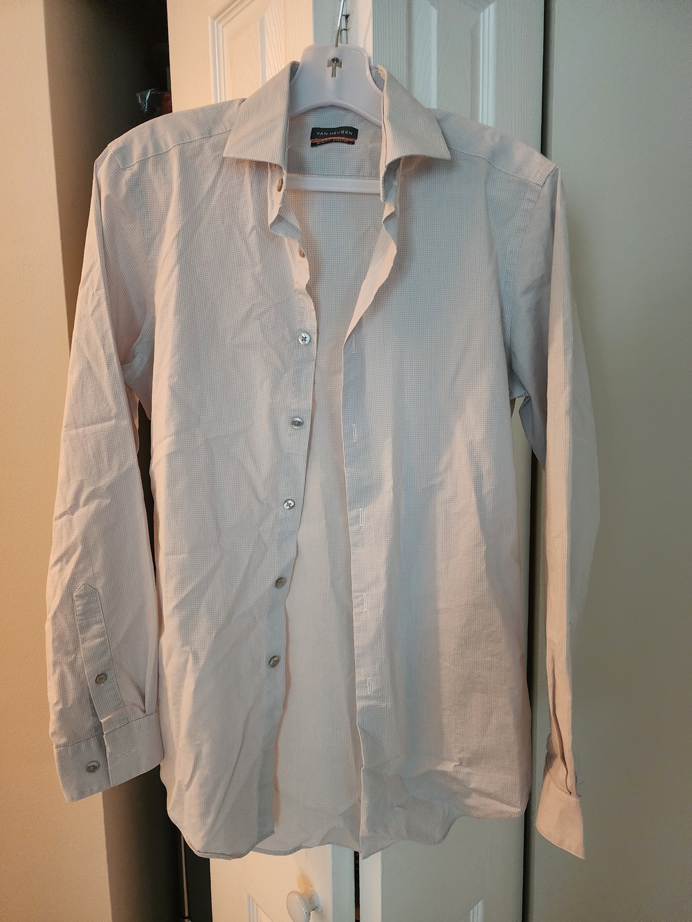 Van Heusen Men's Light Beige/Off-White Dress Shirt